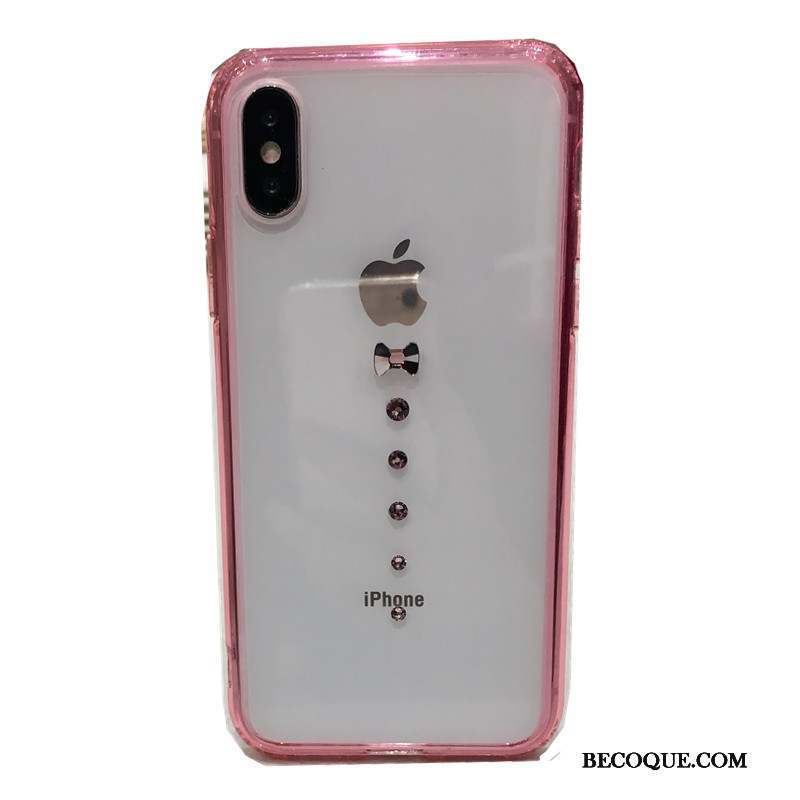 iPhone Xs Nouveau Clair Célébrité Rose Coque De Téléphone Strass