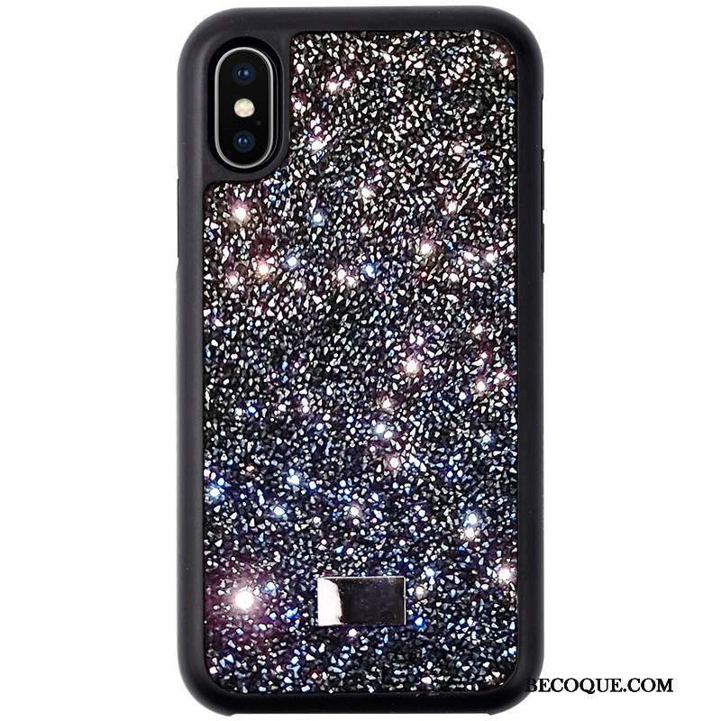 iPhone Xs Strass Nouveau Difficile Noir Net Rouge Coque De Téléphone